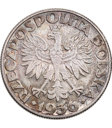 5 zł Żaglowiec 1936, stan 2, II RP
