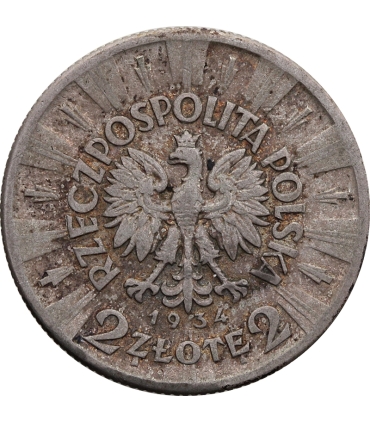 2 złote, Józef Piłsudski, 1934 stan 3-