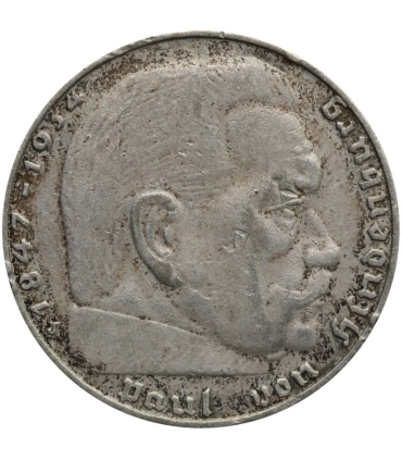 2 marki niemieckie Hindenburg 1937 A