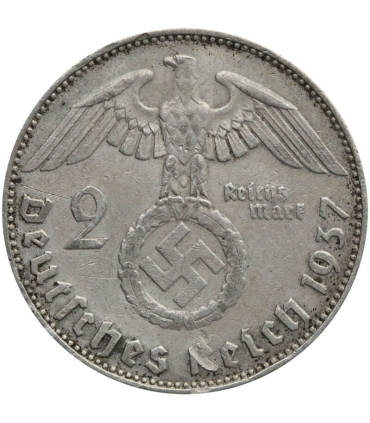 2 marki niemieckie Hindenburg 1937 A
