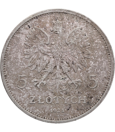 5 zł, Nike, 1928, bez znaku mennicy, stan 3