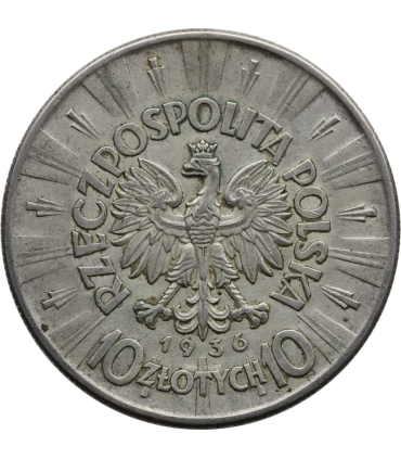 10 złotych Józef Piłsudski 1936, stan 3+