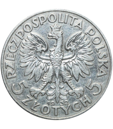 5 złotych głowa kobiety 1932, stan 2