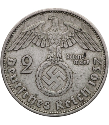 2 marki niemieckie Hindenburg, st. 3, 1937 A