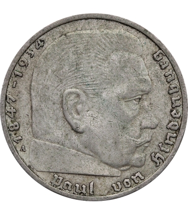 2 marki niemieckie Hindenburg, st. 3, 1937 A