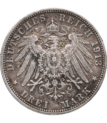 Niemcy 3 marki, 1913 25-lecie panowania Wilhelma II, A, st. 3