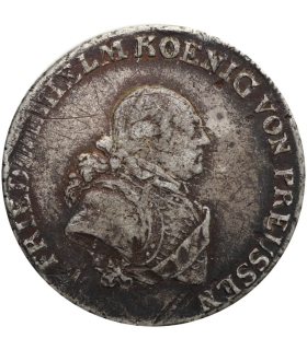 Niemcy, Prusy, Fryderyk Wilhelm II, 1/3 talara 1792 E, Królewiec, st. 3/3-