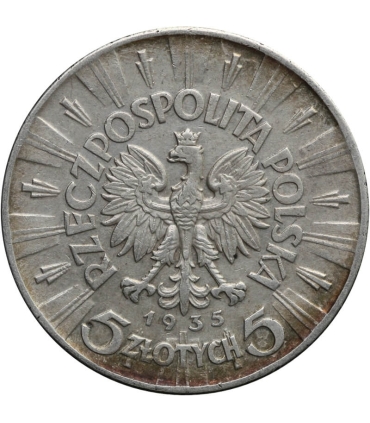 5 złotych Piłsudski 1935, stan 3+