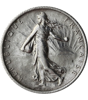Francja 1 frank, 1918, srebro, st. 3+