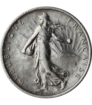 Francja 1 frank, 1918, srebro, st. 3+