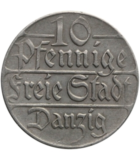 Wolne Miasto Gdańsk, 1923, 10 fenigów, stan 3