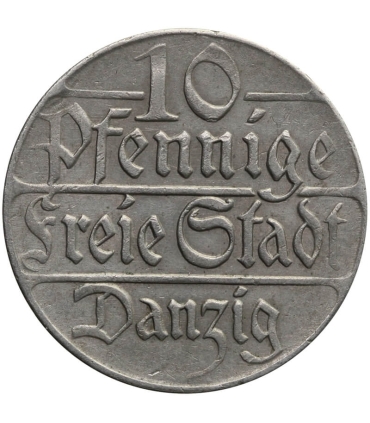 Wolne Miasto Gdańsk, 1923, 10 fenigów, stan 3