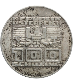 Austria 100 szylingów, 1975 50 lat Szylinga, srebro