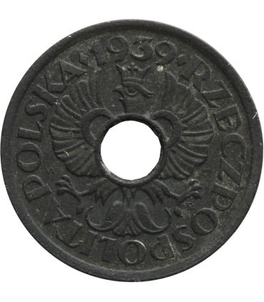 Generalne Gubernatorstwo, 5 groszy 1939, stan 3+, GG