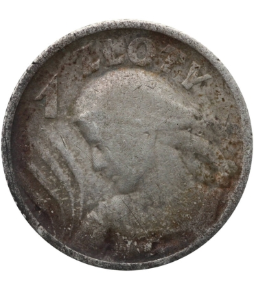 1 zł Żniwiarka 1924 rok róg i pochodnia