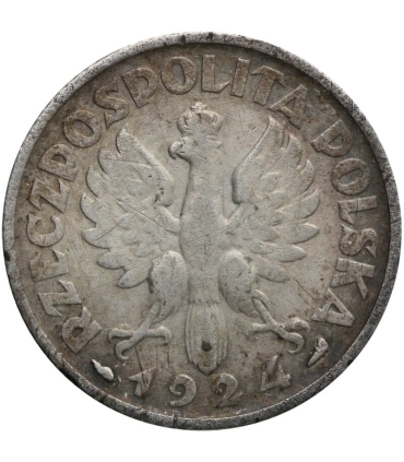 1 zł Żniwiarka 1924 rok róg i pochodnia