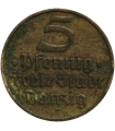 Wolne Miasto Gdańsk 5 Fenigów 1932, dorsz