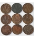 Lot: 9x1 grosz 2 rzeczpospolita, mix odmian i roczników w tym 1930