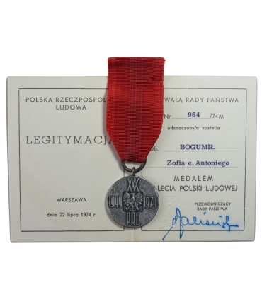 Medal 30-lecia Polski Ludowej + etui + legitymacja