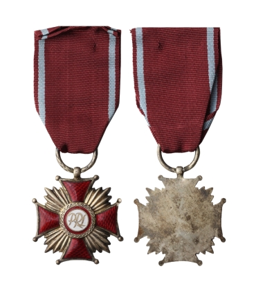 Srebrny krzyż zasługi PRL 1965 + legitymacja + pudełko