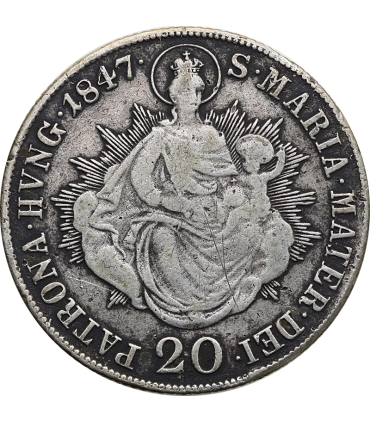 Węgry 20 krajcarów, 1847, st. 3-