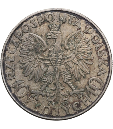 10 złotych Głowa kobiety 1933, stan 2-/3+