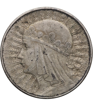 10 złotych Głowa kobiety 1933, stan 2-/3+