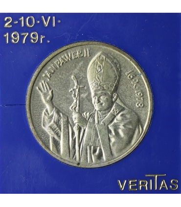 Medal Jan Paweł II 1979, Veritas, srebro Ag 925, 35 mm, etui i metka