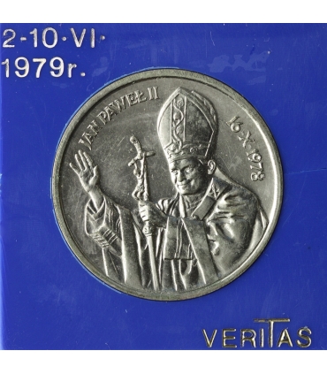 Medal Jan Paweł II 1979, Veritas, srebro Ag 925, 35 mm, etui i metka