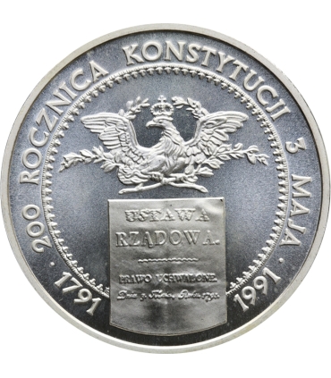 200000 zł, 200 rocznica Konstytucji 3 Maja, srebro, 1991