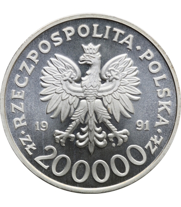 200000 zł, 200 rocznica Konstytucji 3 Maja, srebro, 1991