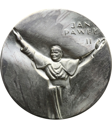 Medal Jan Paweł II URBI ET ORBI, VERITAS, 1979 – 45 mm, srebro, etui i metka