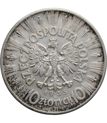 10 zł Józef Piłsudski 1935, stan 3+