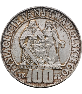 100 zł Mieszko i Dąbrówka 1966, stan 2+
