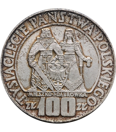 100 zł Mieszko i Dąbrówka 1966, stan 2+