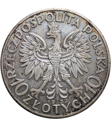 10 złotych Głowa kobiety 1932, stan 2