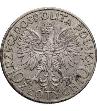 10 złotych Głowa kobiety 1932, stan 2