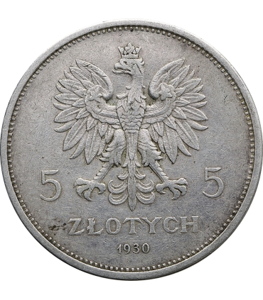 5 zł, Sztandar 1830-1930, II RP, Stan 3