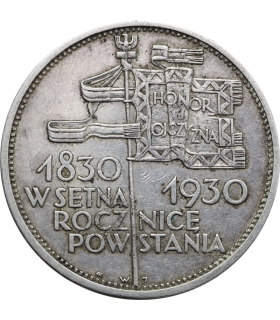 5 zł, Sztandar 1830-1930, II RP, Stan 3