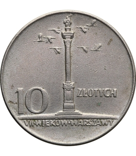 10 złotych Mała kolumna, 1966, stan 2+