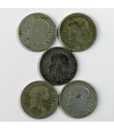 LOT 11 x 2 złote głowa kobiety 1932, 1933, 1934