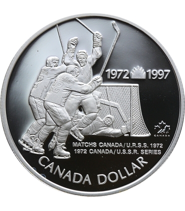 Kanada 1 dolar, 1997 25 rocznica - Turniej Summit Series ZSRR-Kanada srebro