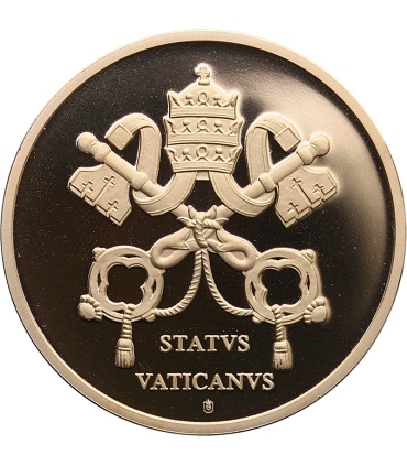 Medal okolicznościowy Watykan 2013 Papież Franciszek pozłacany, kapsuła, certyfikat