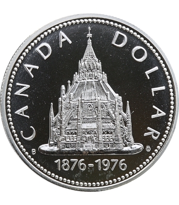 Kanada, 1 dolar 1976, Biblioteka parlamentu, srebro, certyfikat