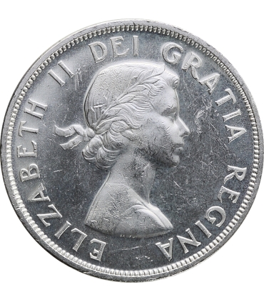 Kanada 1 dolar, 1958 100 rocznica założenie Kolumbii Brytyjskiej, srebro, certyfikat