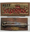 Plakietka NSZZ Solidarność, mosiądz patynowany, podziemie PRL