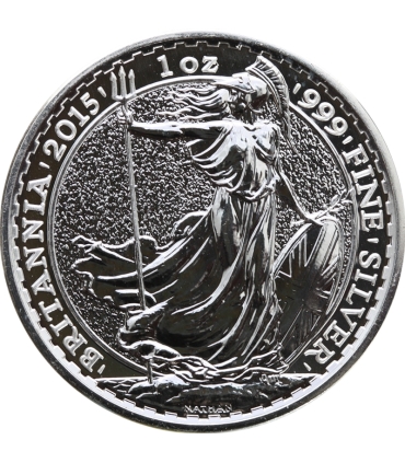 Wielka Brytania 2 funty, 2015, Britannia, st. 1, 1 Oz, srebro Ag999, certyfikat