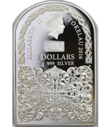 TOKELAU 2 Dolary 2016 Matka Boska Ostrobramska 50 g w etui