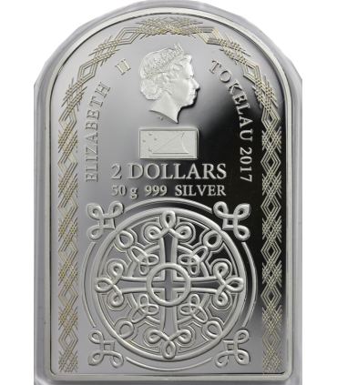 Tokelau 2 Dolary 2017 Matka Boska Fatimska 50 g Srebro 999 etui, certyfikat