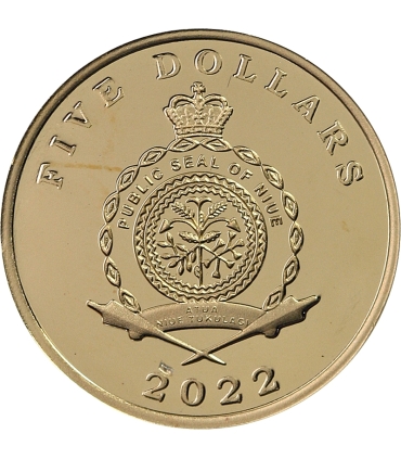 5 dolarów Niue Pierwszy polski znaczek 1860 , 2022, złoto 999 Au, 3,11g, etui, certyfikat